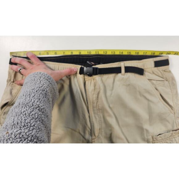 Outdoor element mens XL convertible zip off pants khaki nylon with belt * FLAWS^ - Picture 10 of 10